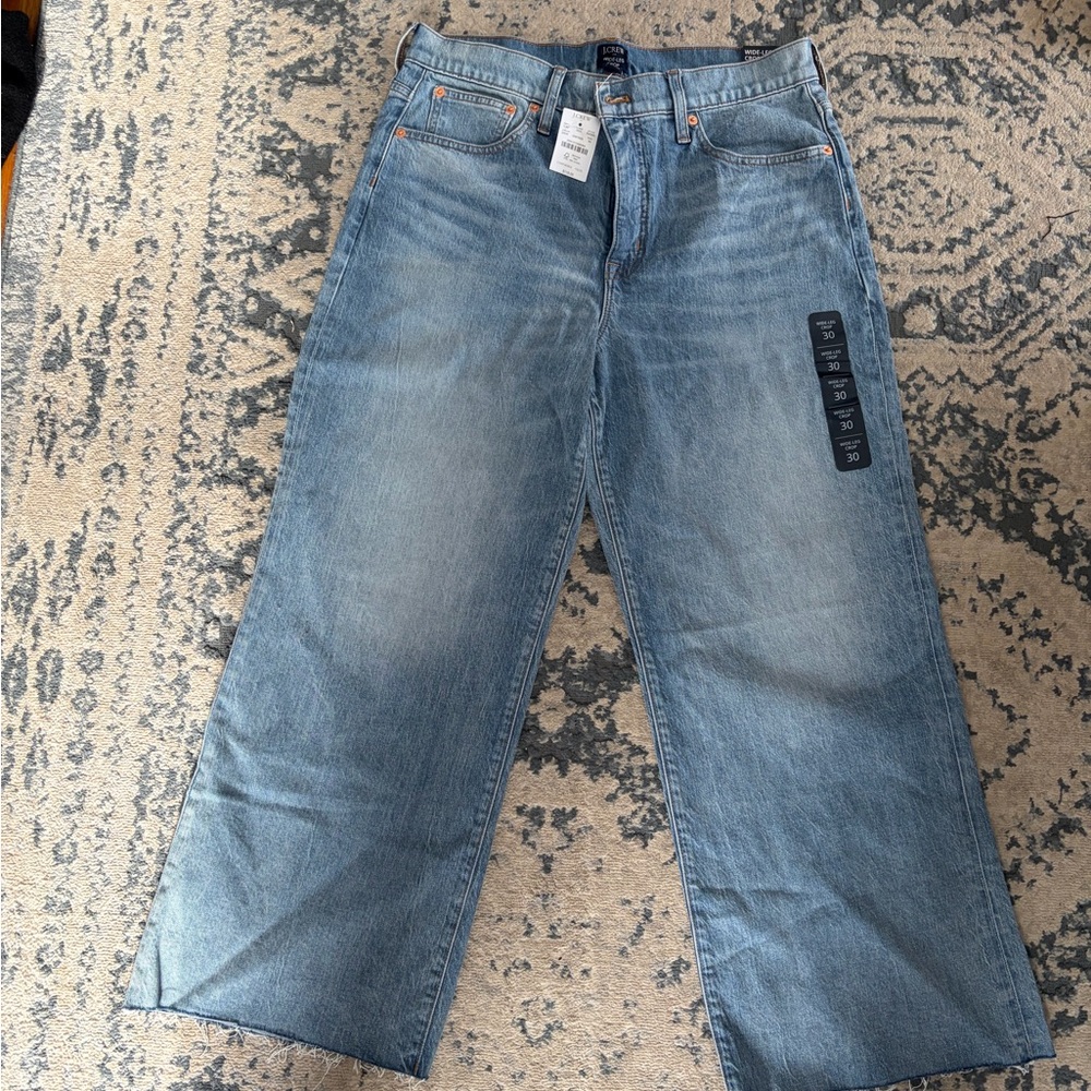 J. Crew Light Wide Leg Cropped Jeans